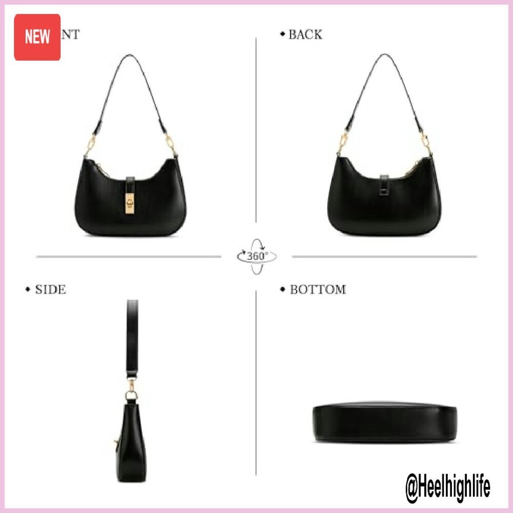 Vegan Leather Shoulder Bag with Detachable Strap, 10x7 Inches, Multi-Functional - Picture 7 of 8